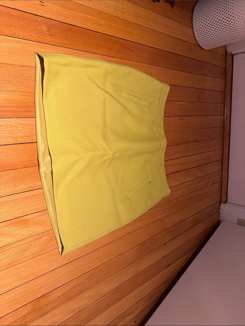 J. Crew Lemon Yellow Wool Mini Skirt with Subtle Pocket Details